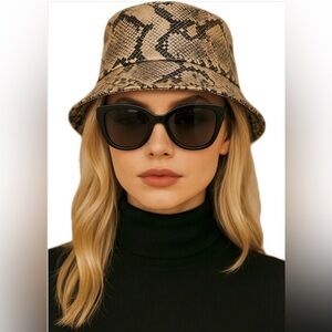 2/$25 Chic Tan Snakeskin Bucket Hat-Women’s Trendy Street Style Accessory